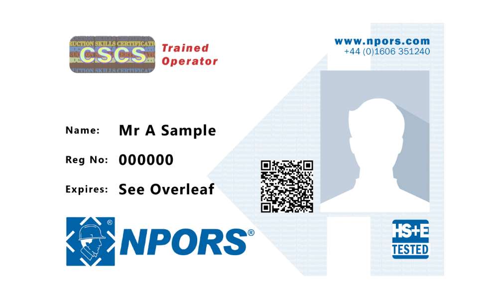 NPORS trained operator card